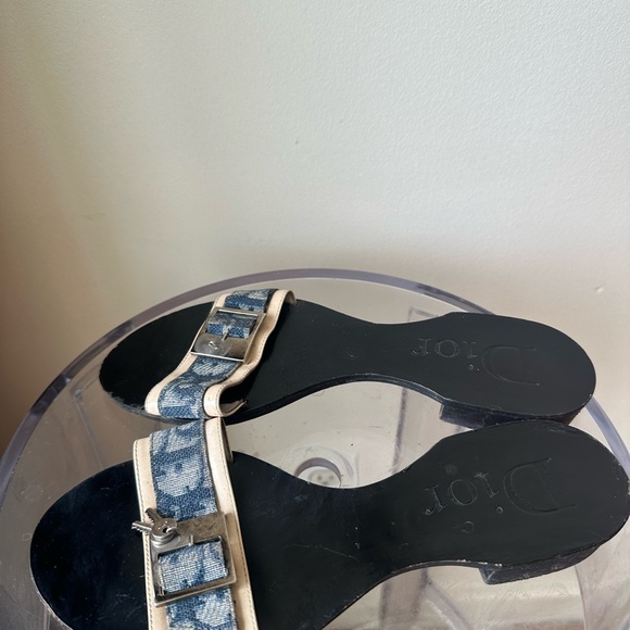 VINTAGE CHRISTIAN DIOR Denim/Leather Sandals - Picture 5 of 5